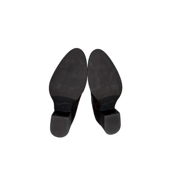 Seychelles Floodpain Booties Croc Embossed Leather Ankle Boots Back Zip Up 8 - Picture 11 of 11